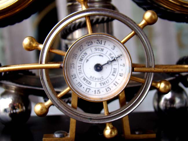 An antique anchor form Clock and Barometer Desk Compendium circa 1890 — image 3